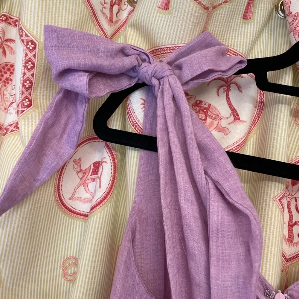 English Factory Tiered Mido Dress in Lilac Size Large - Picture 5 of 8